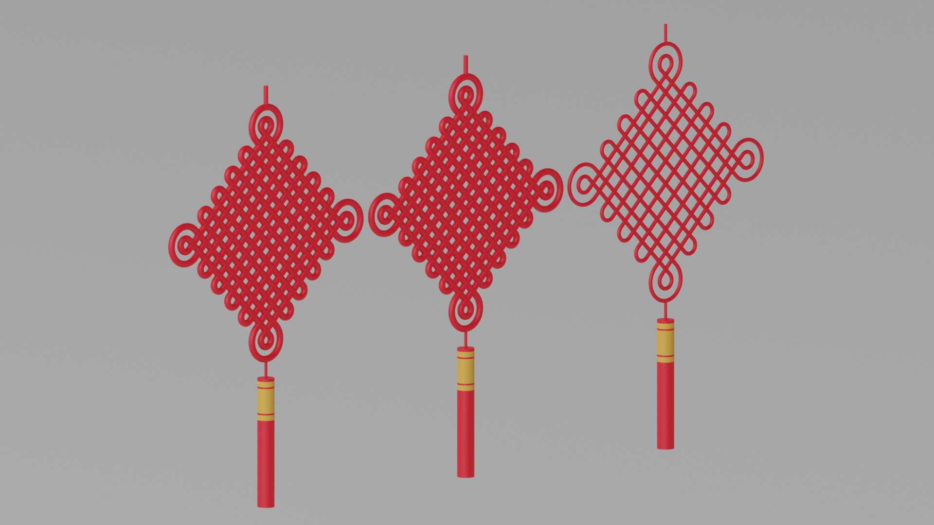 Cartoon Chinese Knot 3D model_7