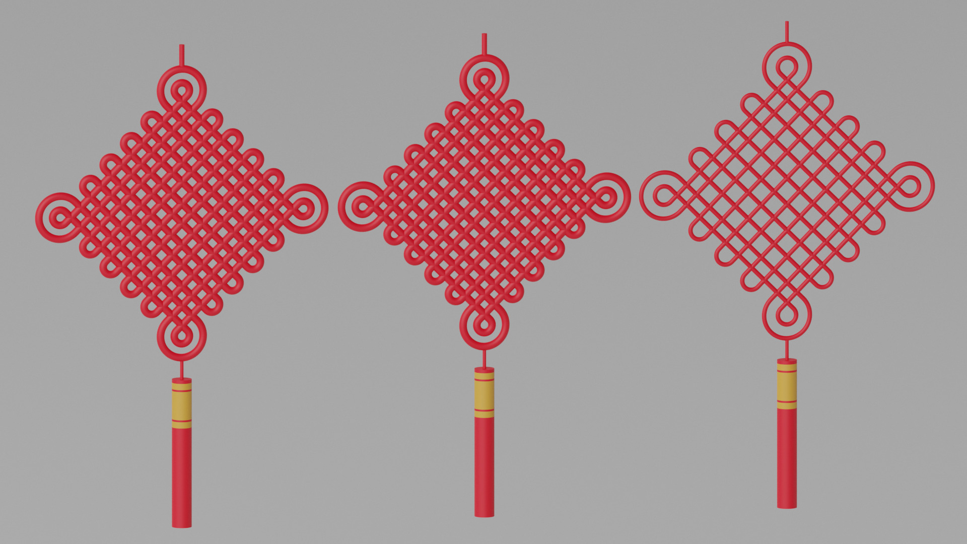 Cartoon Chinese Knot 3D model_8