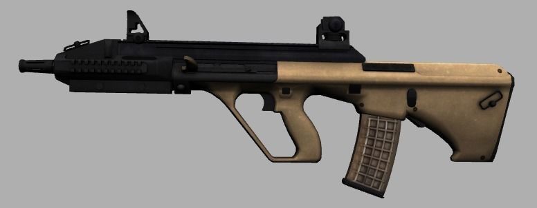 AUG Low Poly gun Free low-poly 3D model_0