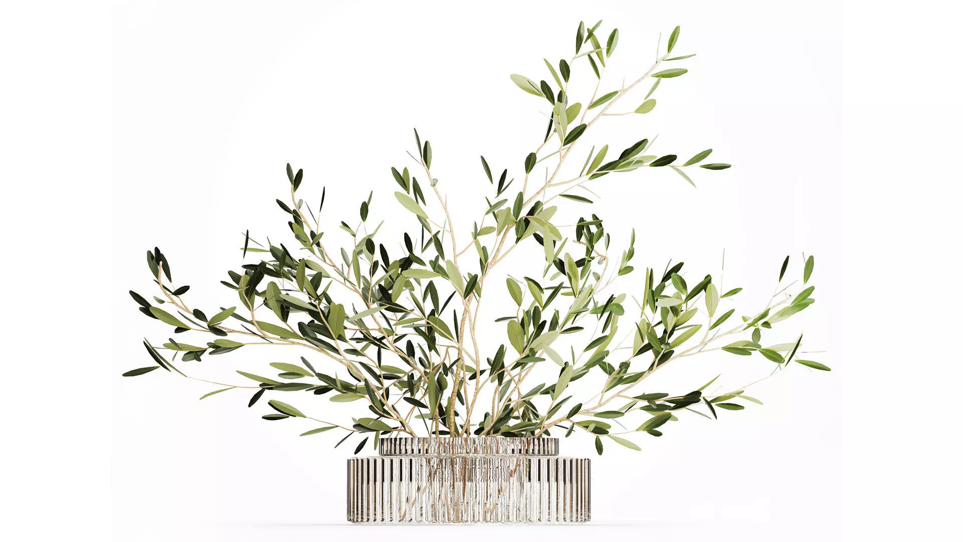 Realistic flower bouquet decoration of olive branches 3D model