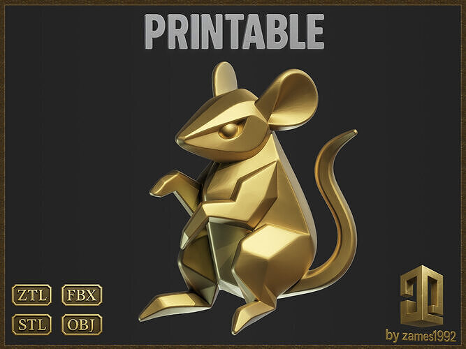 Printable Mouse Jewelry Design 3D print model
