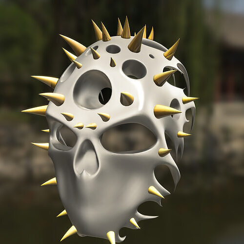 Alien Bio Spiked Mask  Futuristic  3D model