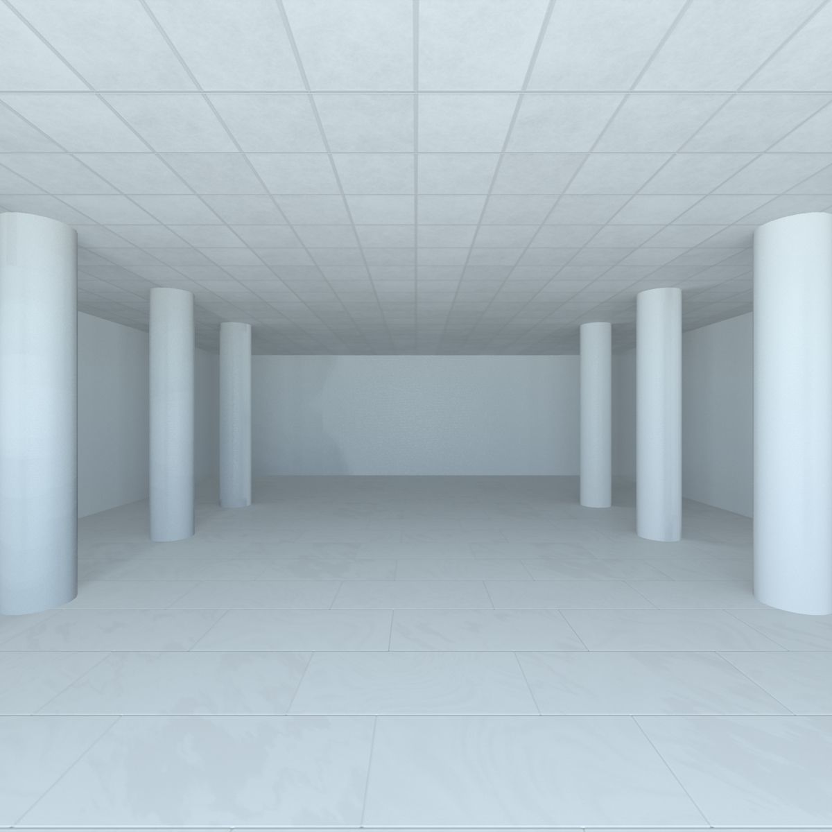White Studio Room Set 3D model_1