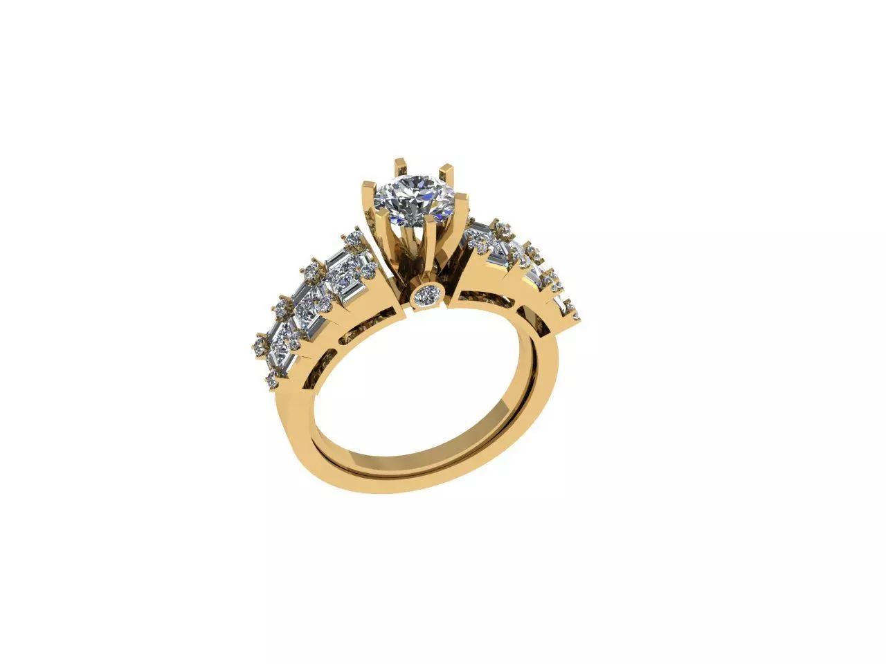 Diamond Solitaire Rings 3D print model_0
