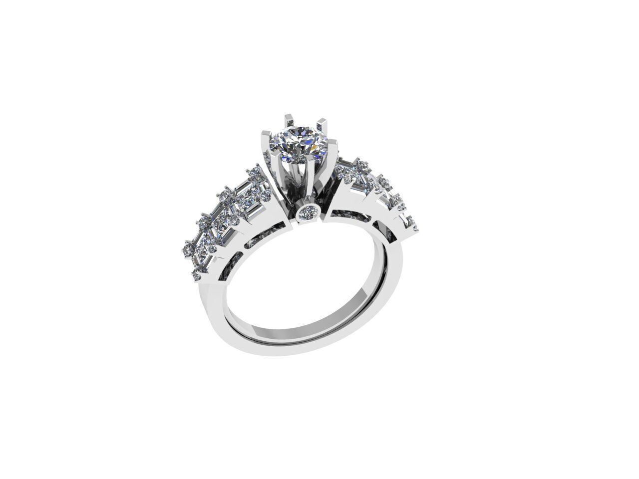 Diamond Solitaire Rings 3D print model_1