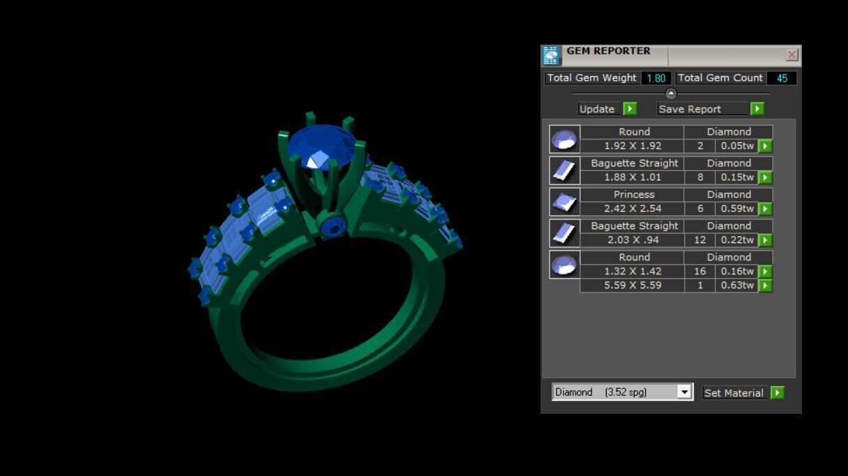 Diamond Solitaire Rings 3D print model_3