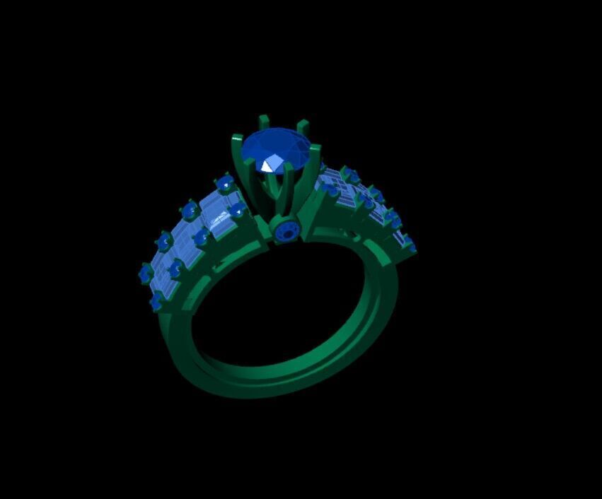 Diamond Solitaire Rings 3D print model_2