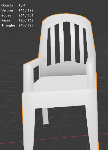 CADEIRA DE PLASTICO Low-poly 3D model_3