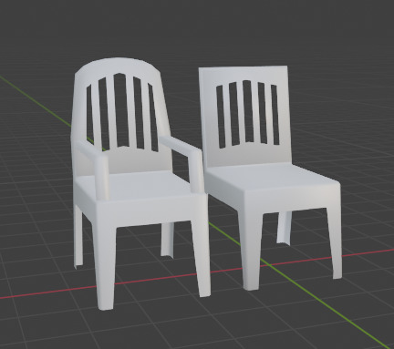 CADEIRA DE PLASTICO Low-poly 3D model_1