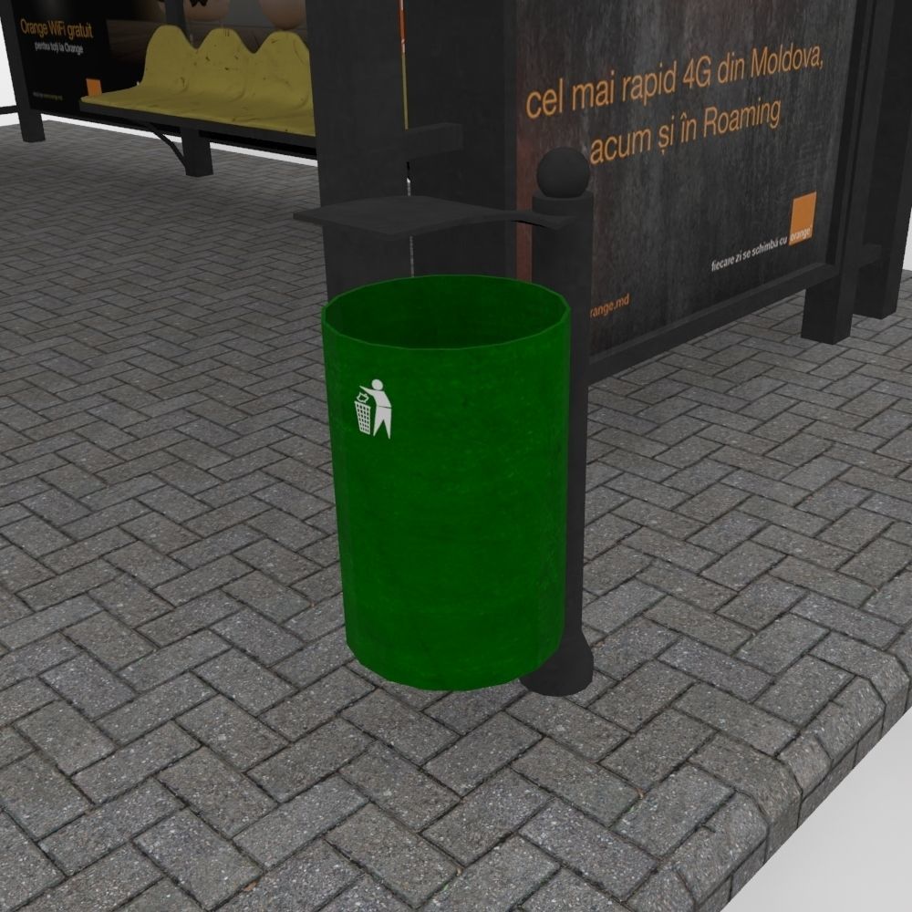 Small bus stop v1 3D model_5