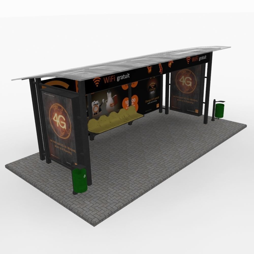 Small bus stop v1 3D model_3