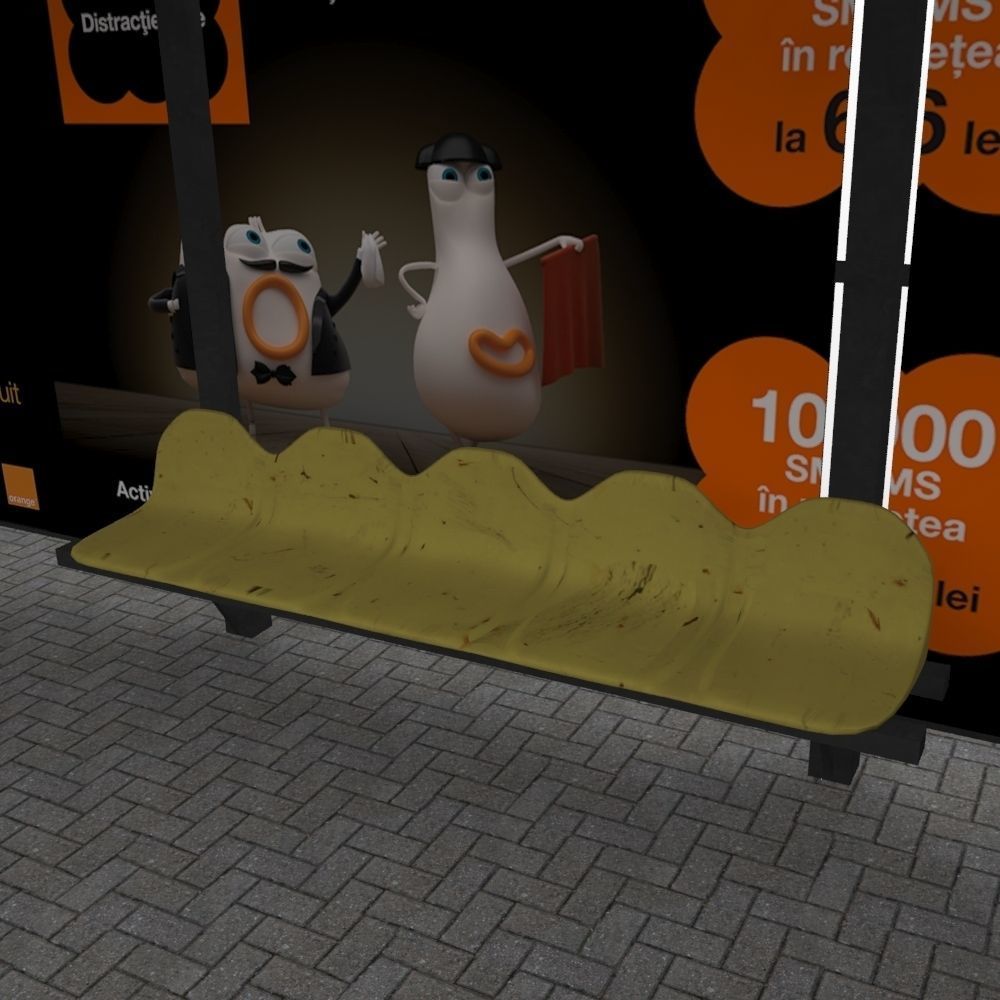 Small bus stop v1 3D model_4
