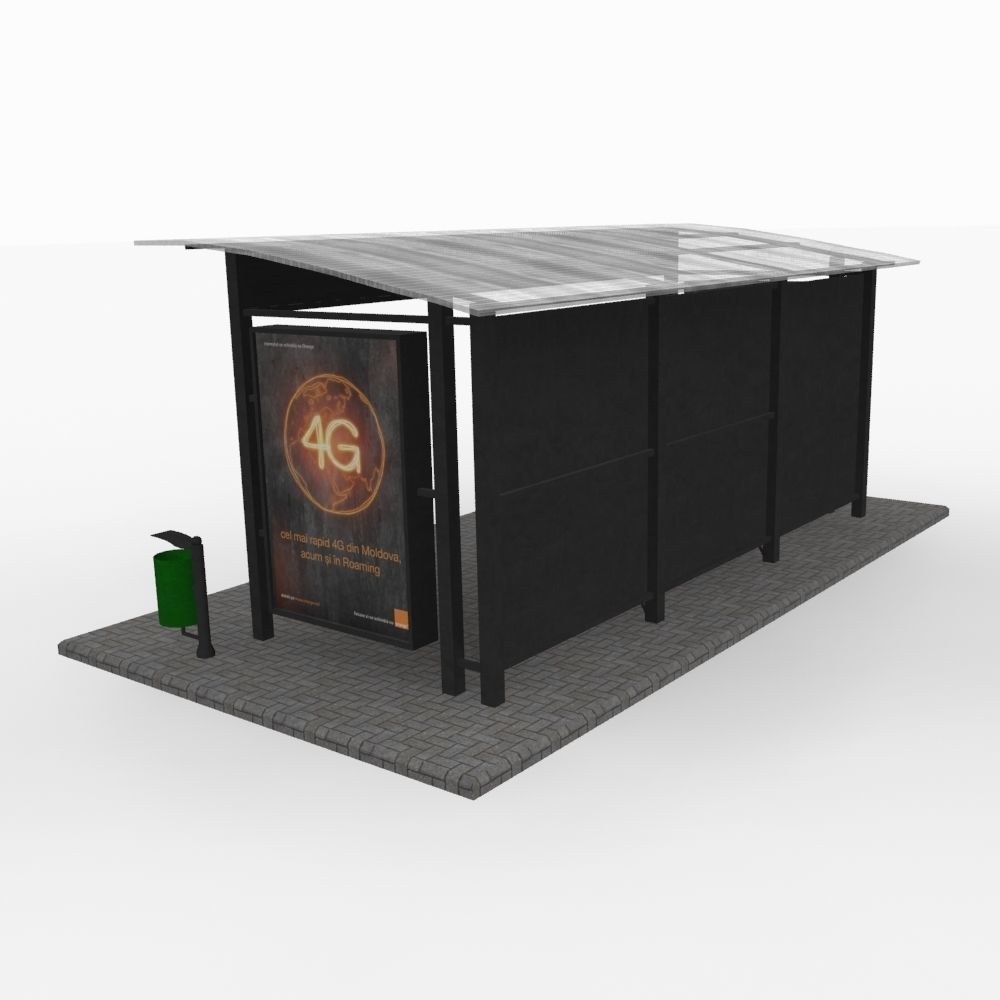 Small bus stop v1 3D model_2