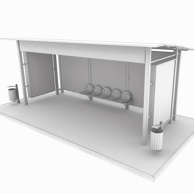 Small bus stop v1 3D model_7
