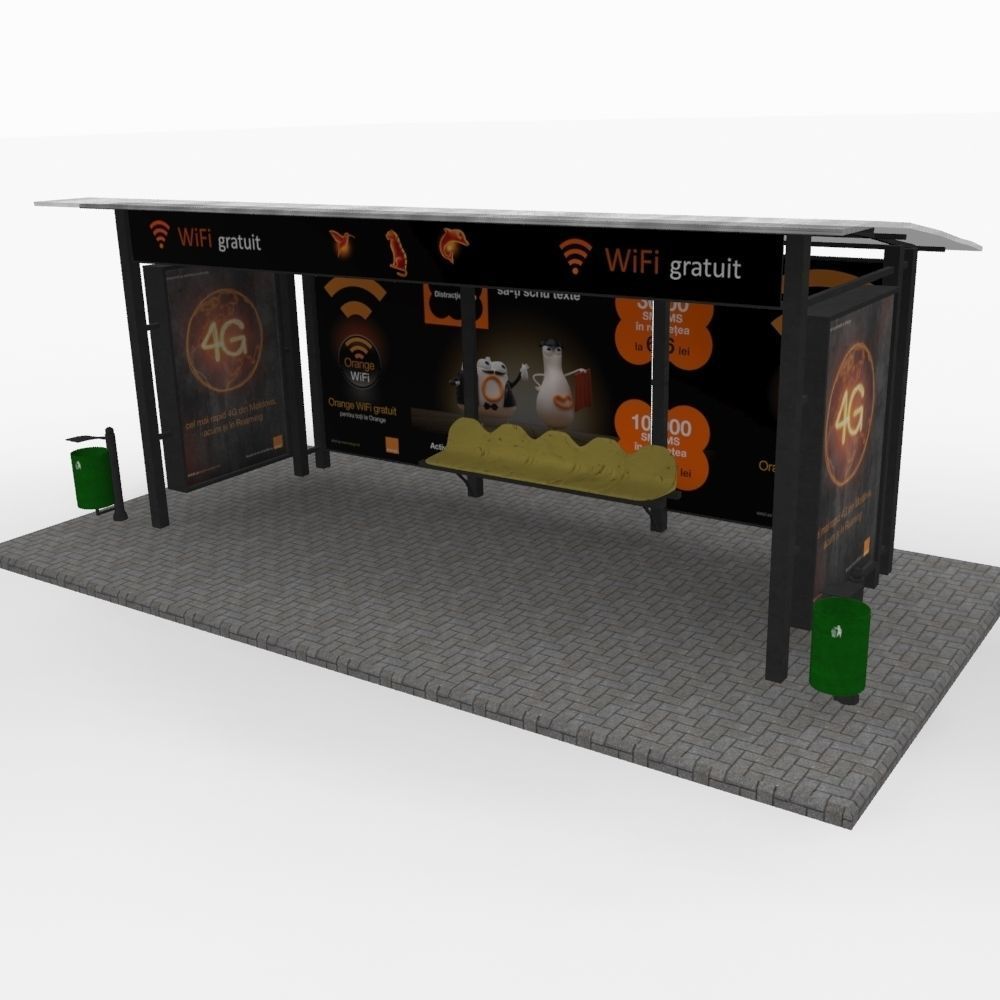 Small bus stop v1 3D model_1