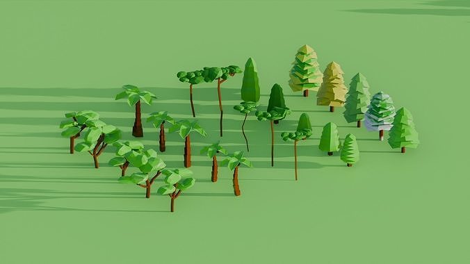 Low Poly Trees Pack  3D Model Collection