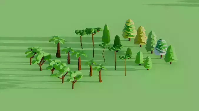 Low Poly Trees Pack  3D Model Collection