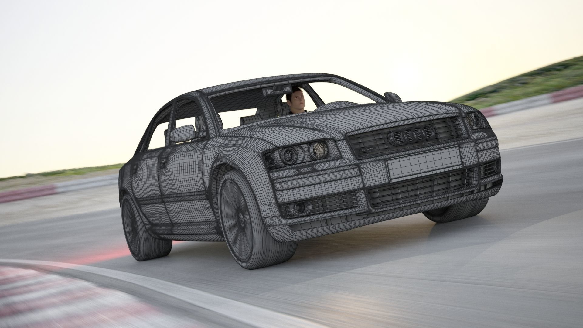 Audi A8 2002 Quattro 3D model_3