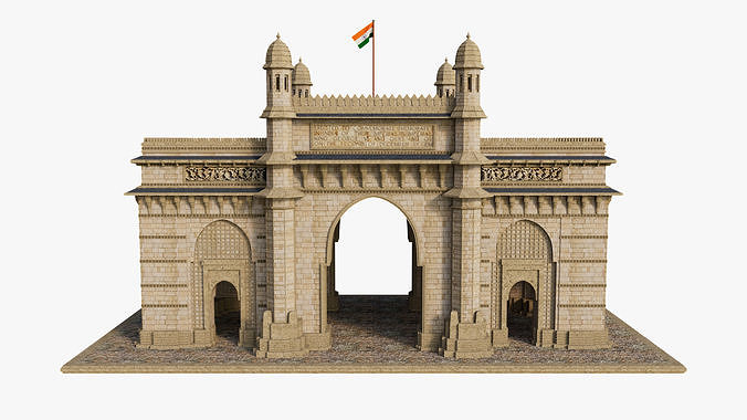 Mumbai The Gateway of India 3D model 5