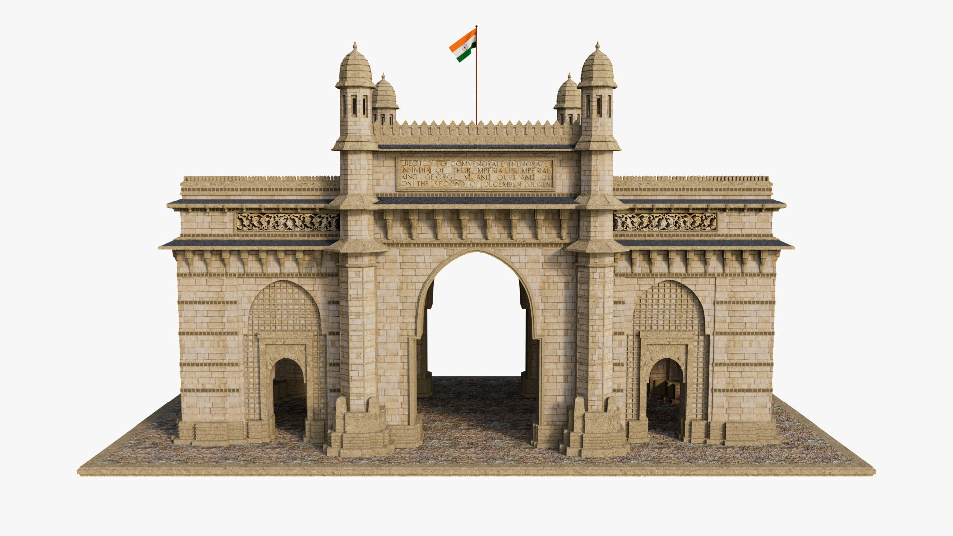 Mumbai The Gateway of India 3D model_4