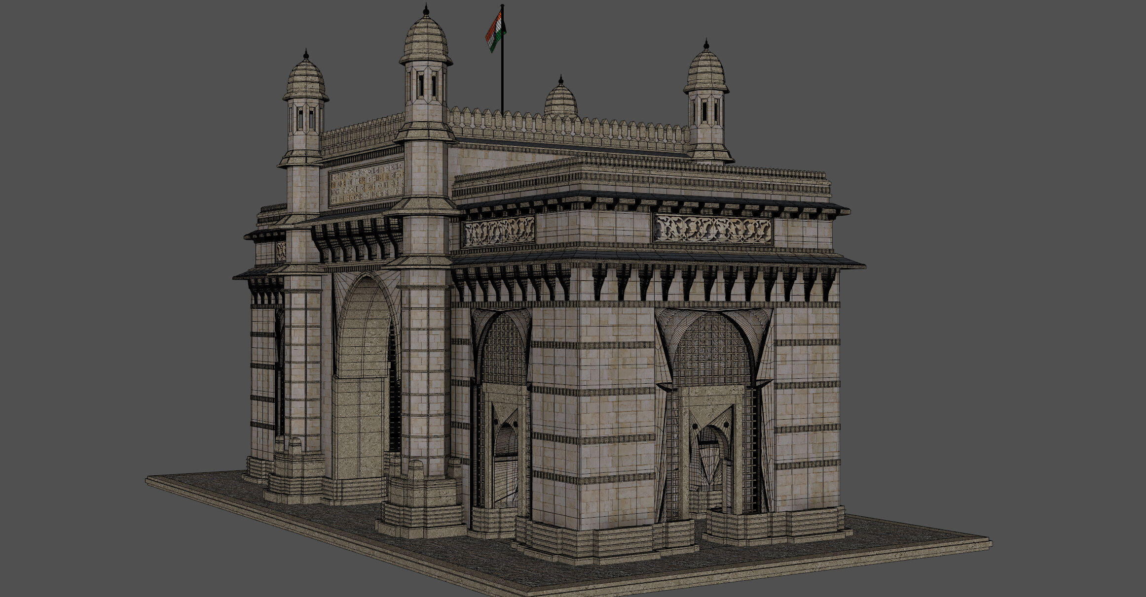 Mumbai The Gateway of India 3D model_10