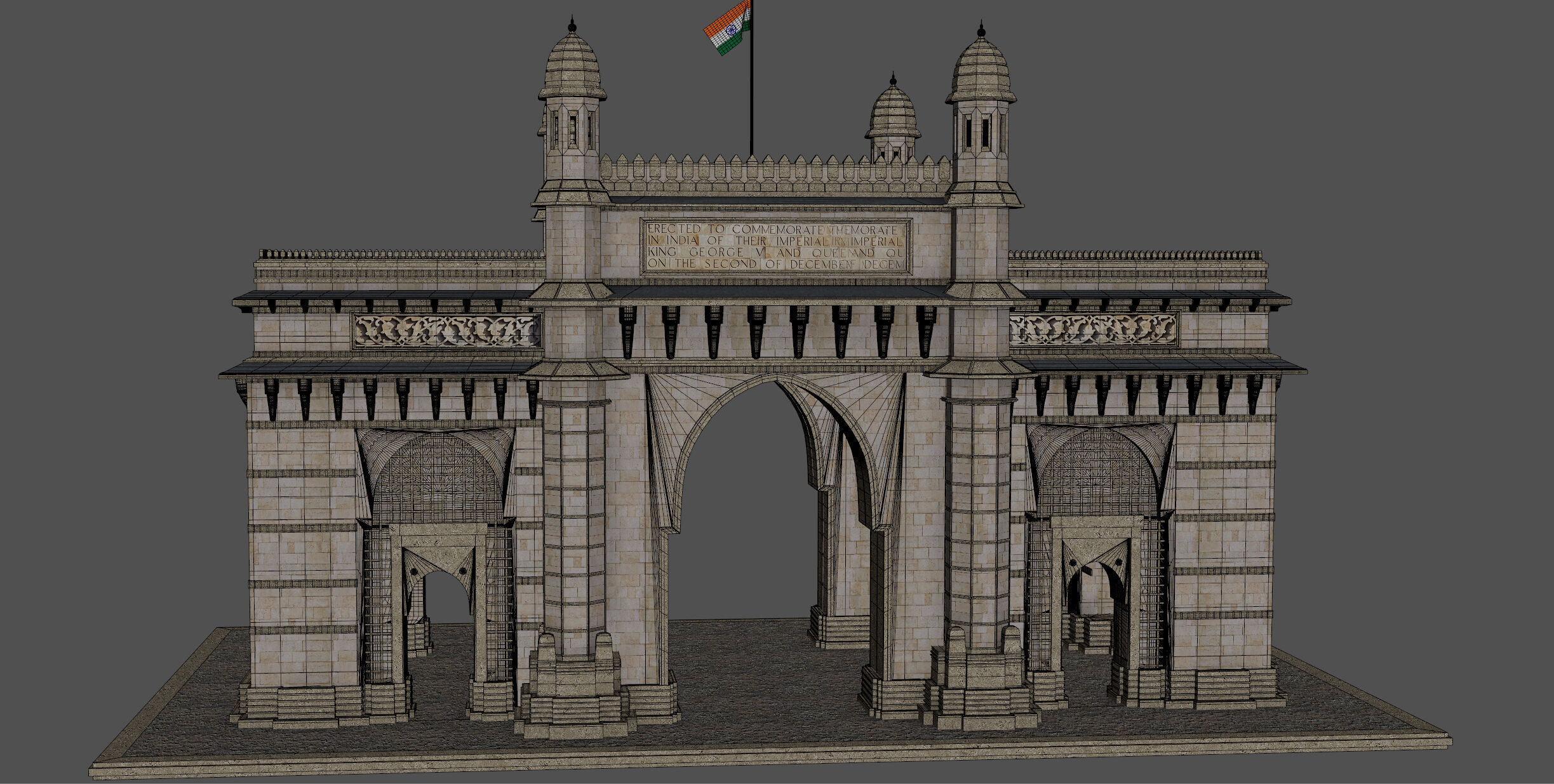 Mumbai The Gateway of India 3D model_7