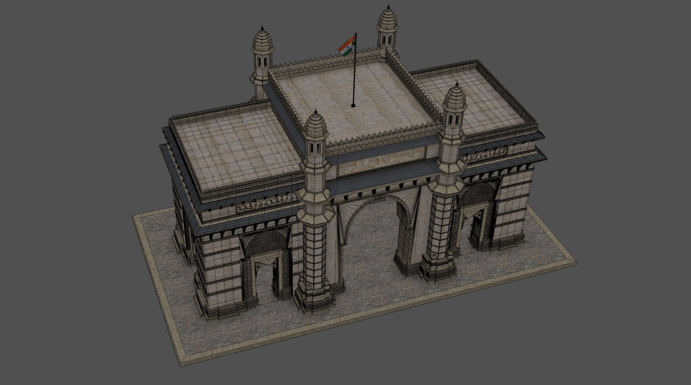 Mumbai The Gateway of India 3D model_12