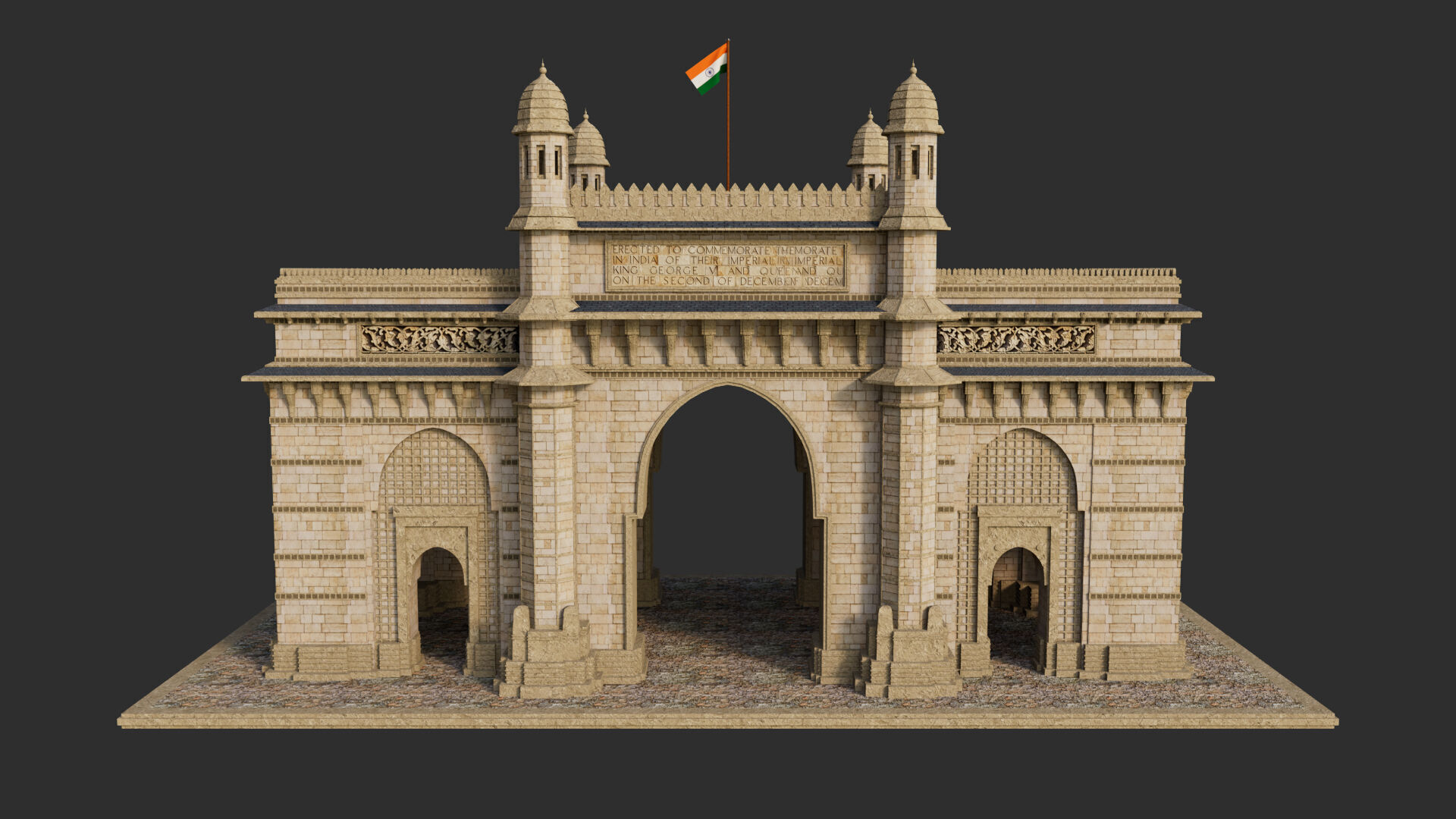 Mumbai The Gateway of India 3D model_5