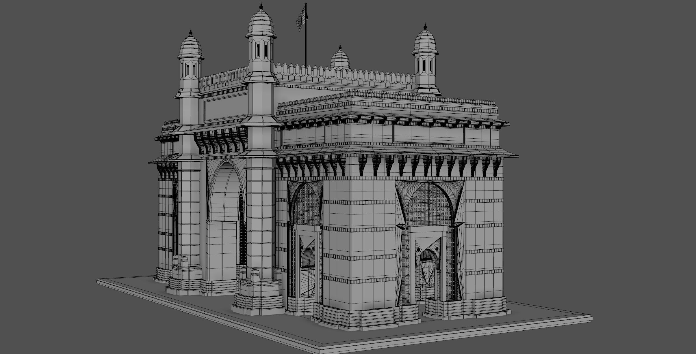 Mumbai The Gateway of India 3D model_11
