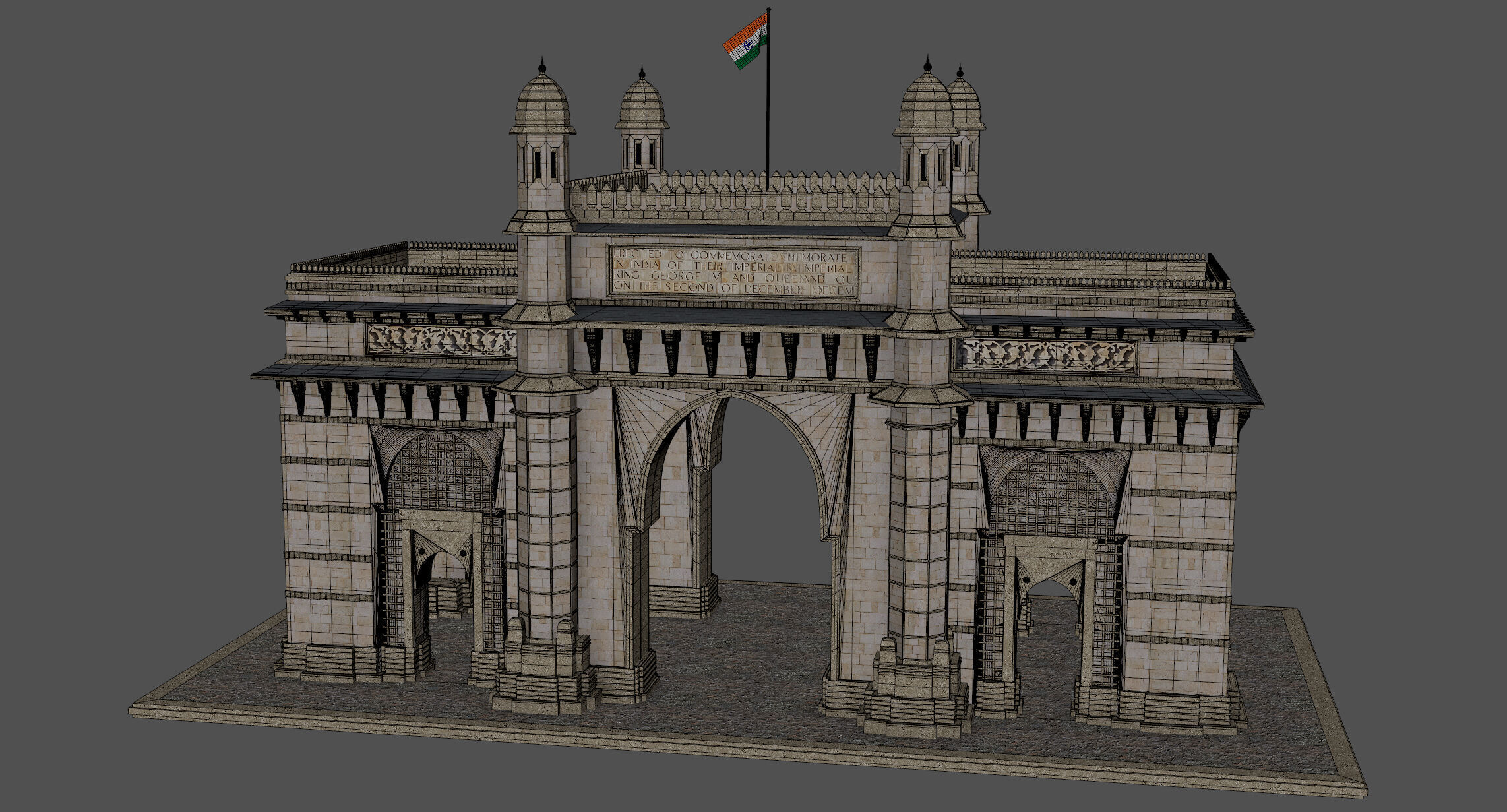 Mumbai The Gateway of India 3D model_14