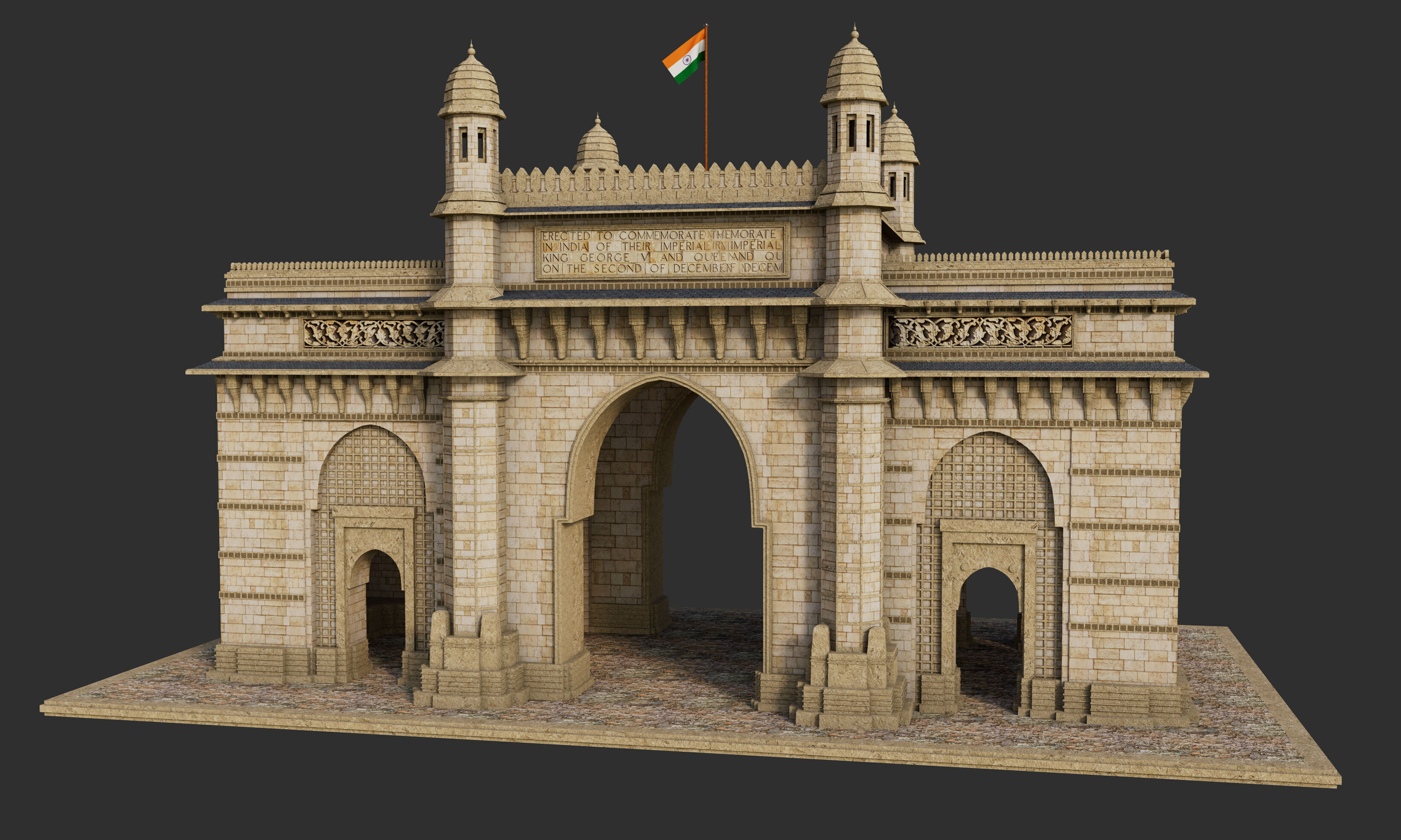 Mumbai The Gateway of India 3D model_3
