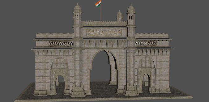 Mumbai The Gateway of India 3D model 7
