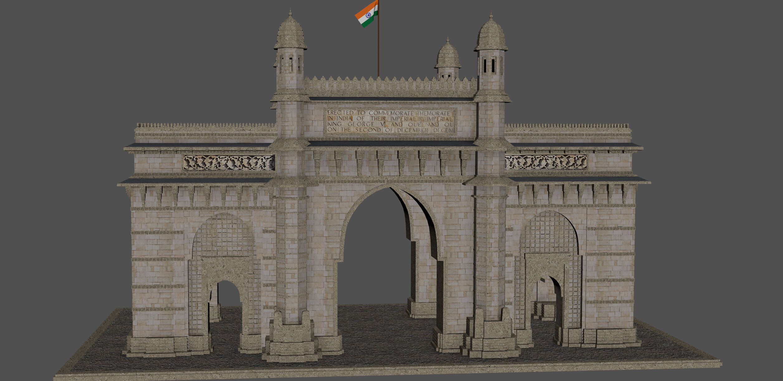 Mumbai The Gateway of India 3D model_6