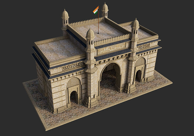 Mumbai The Gateway of India 3D model 4
