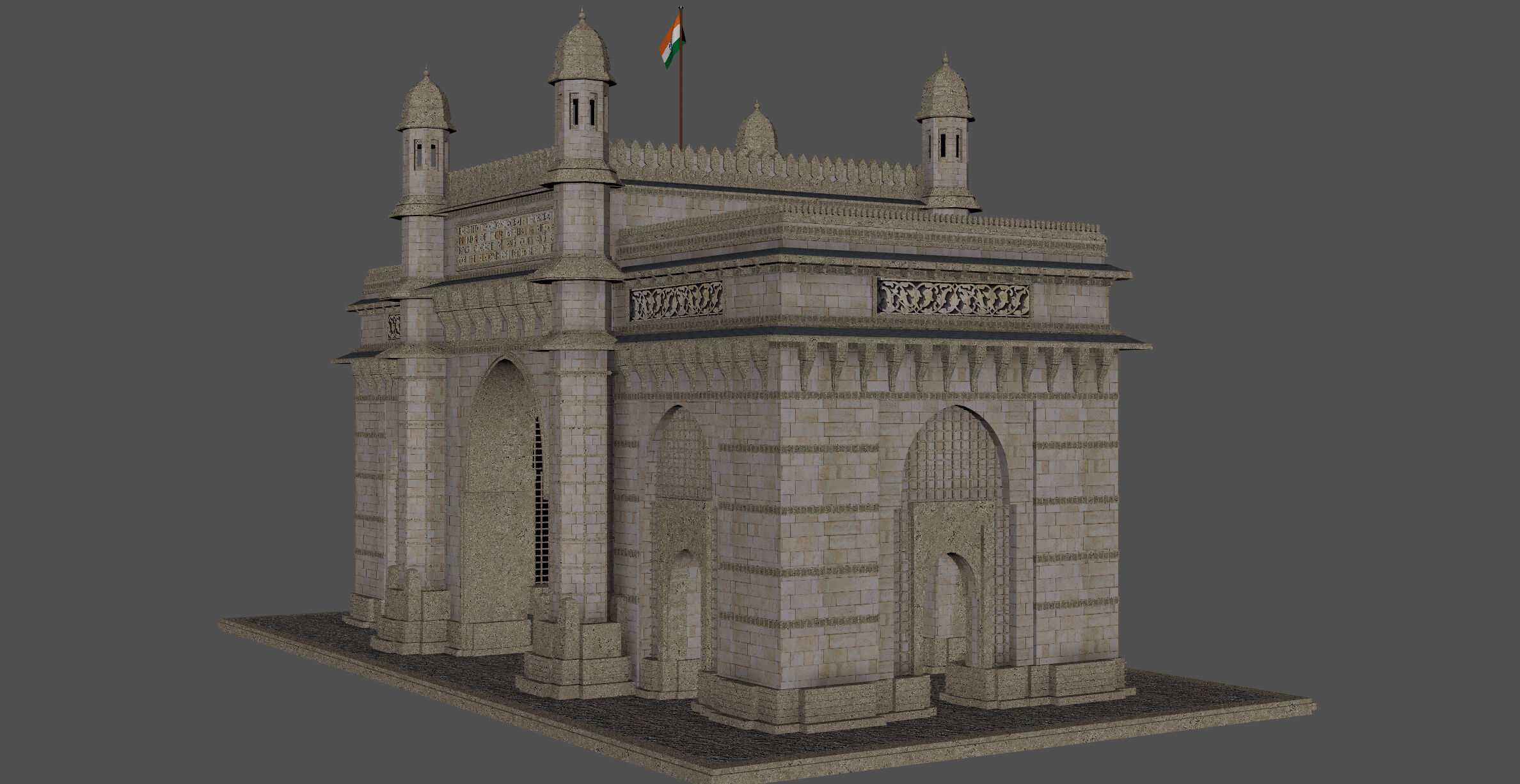Mumbai The Gateway of India 3D model_9