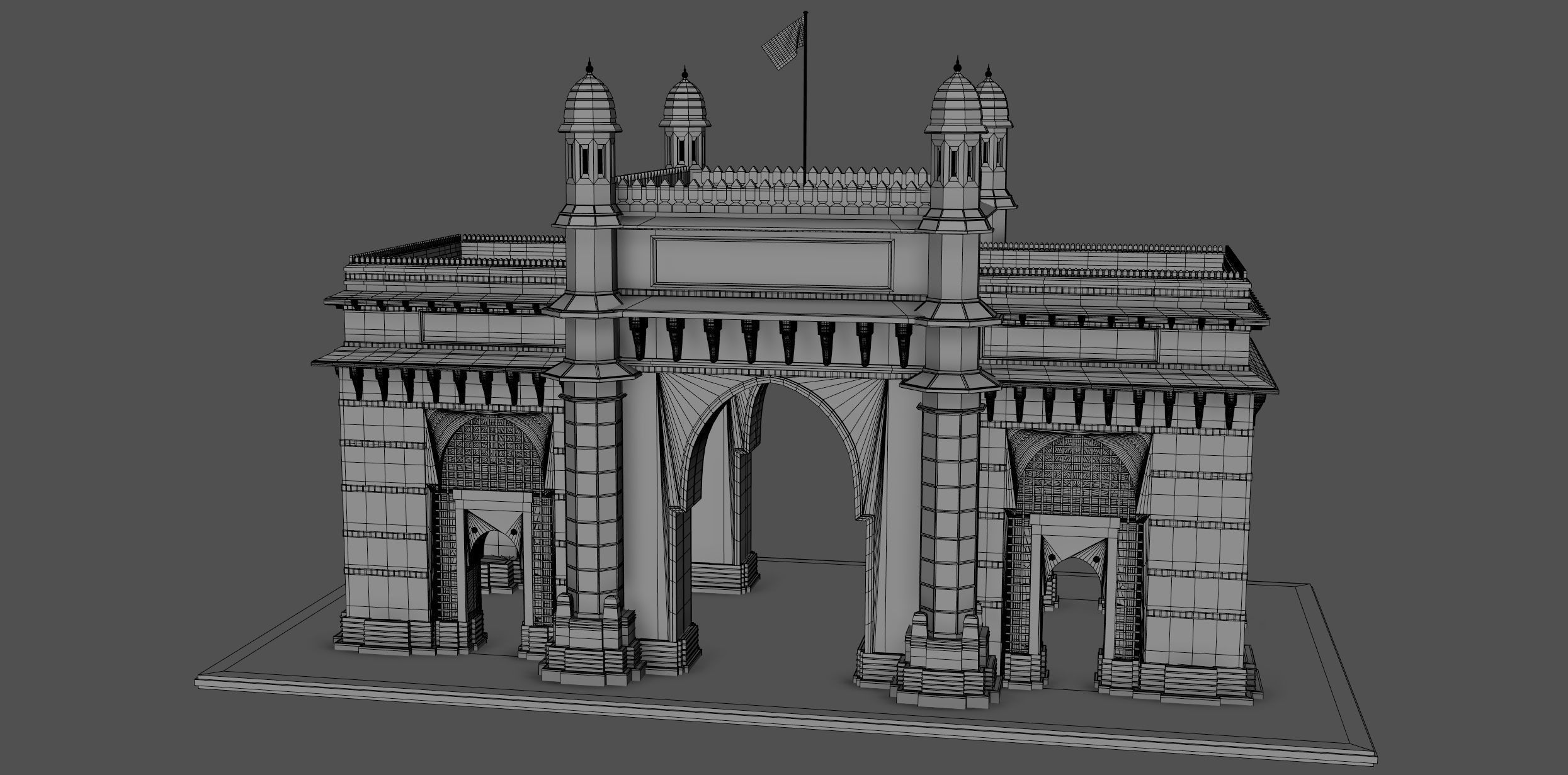 Mumbai The Gateway of India 3D model_15