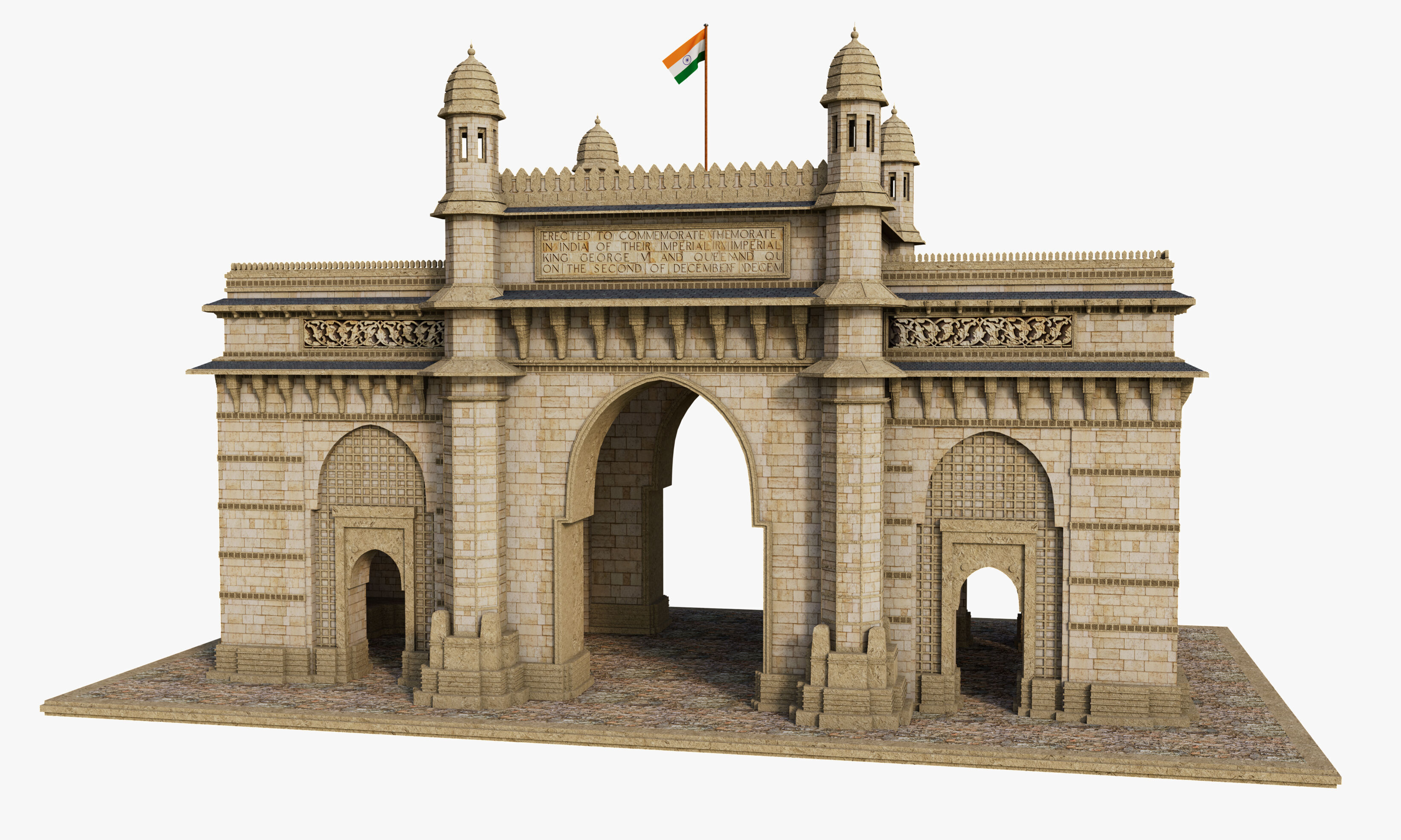 Mumbai The Gateway of India 3D model_2