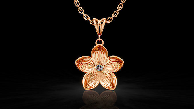 Flower Gem Jewel Lux Pendant 3D print model