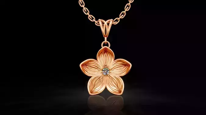 Flower Gem Jewel Lux Pendant