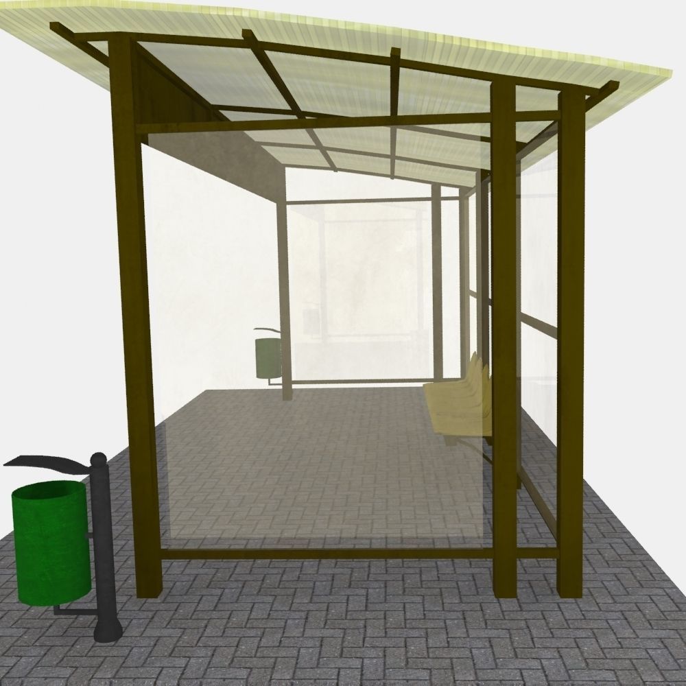 Small bus stop v2 3D model_3