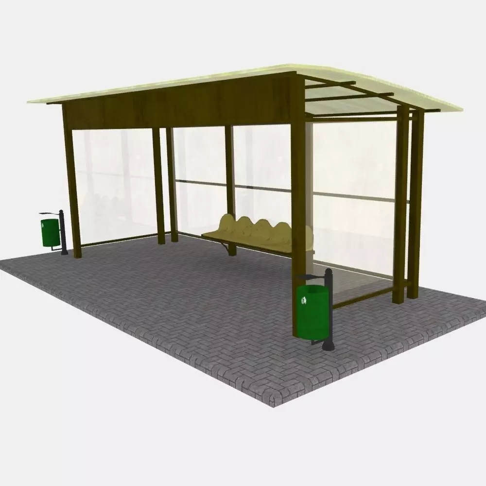 Small bus stop v2 3D model_0