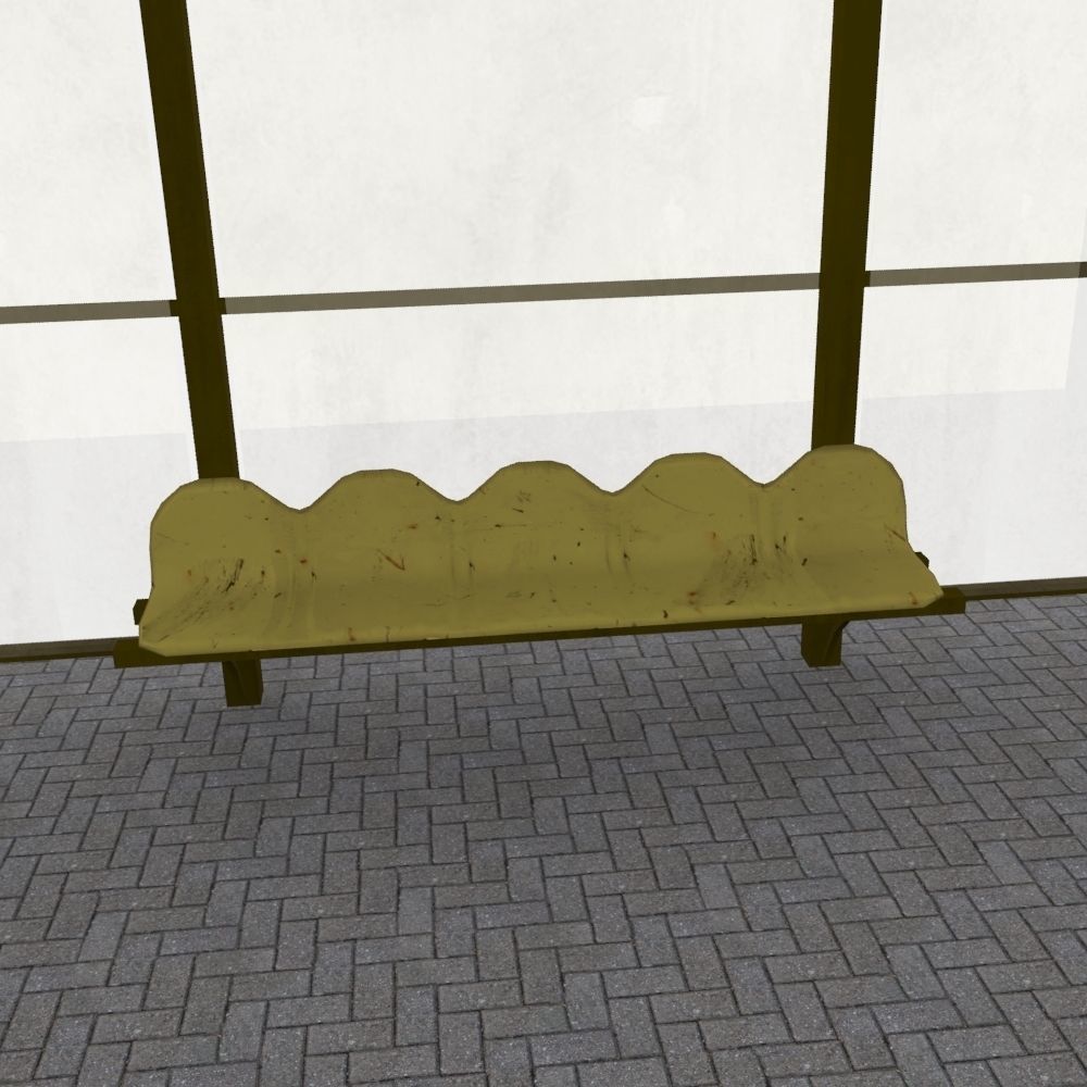 Small bus stop v2 3D model_2