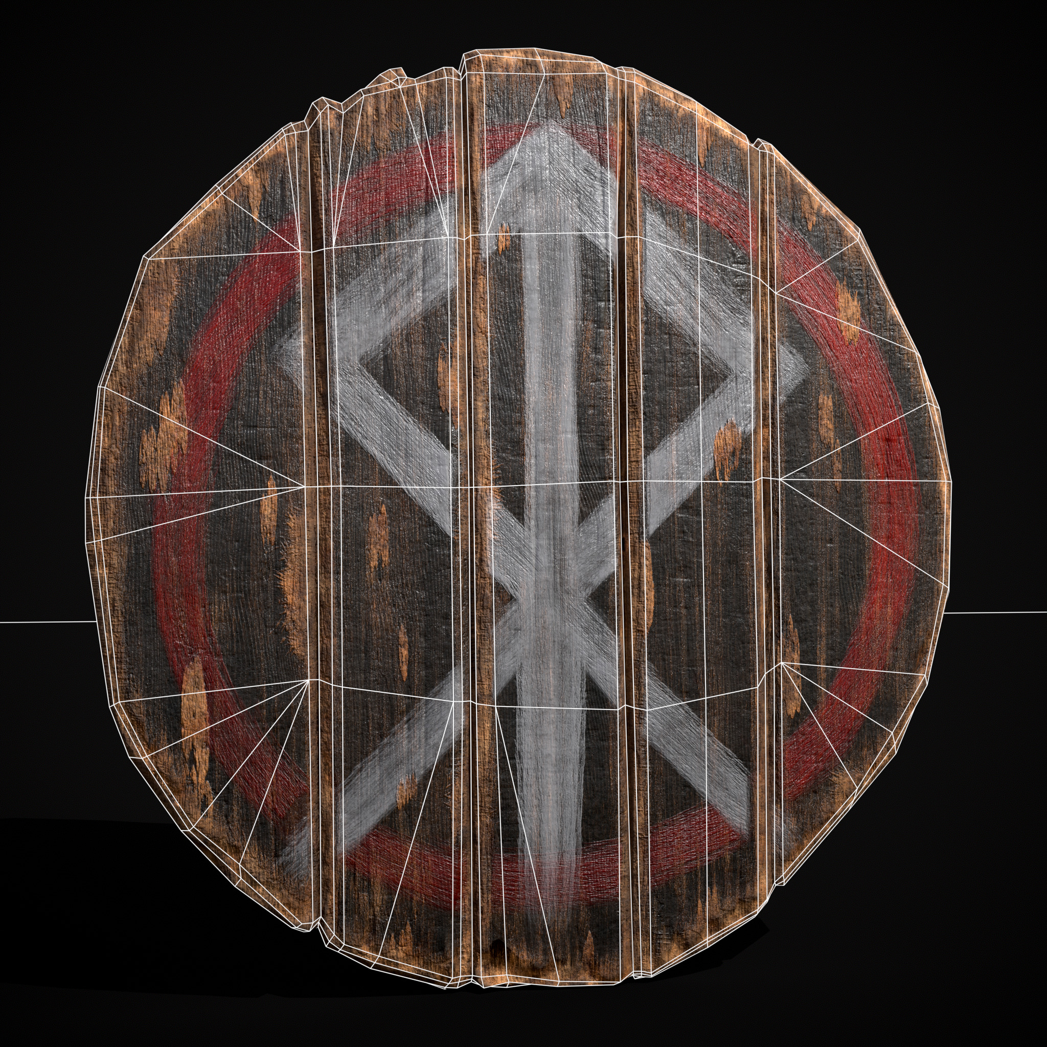 Celtic RWB Vegvisir Coat of Arms Low-poly 3D model_24