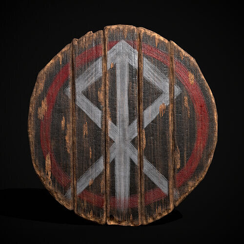 Celtic RWB Vegvisir Coat of Arms Low-poly 3D model