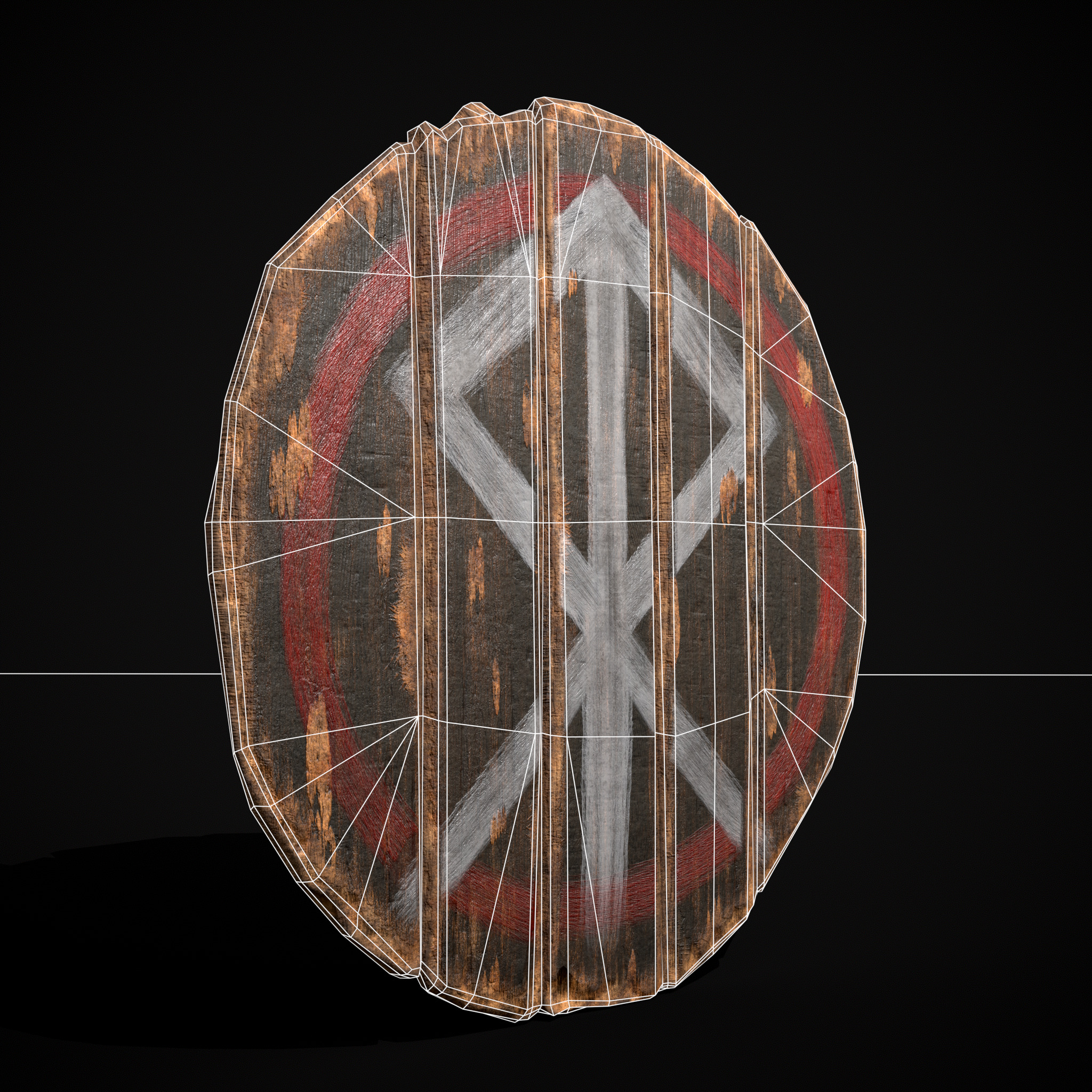 Celtic RWB Vegvisir Coat of Arms Low-poly 3D model_4