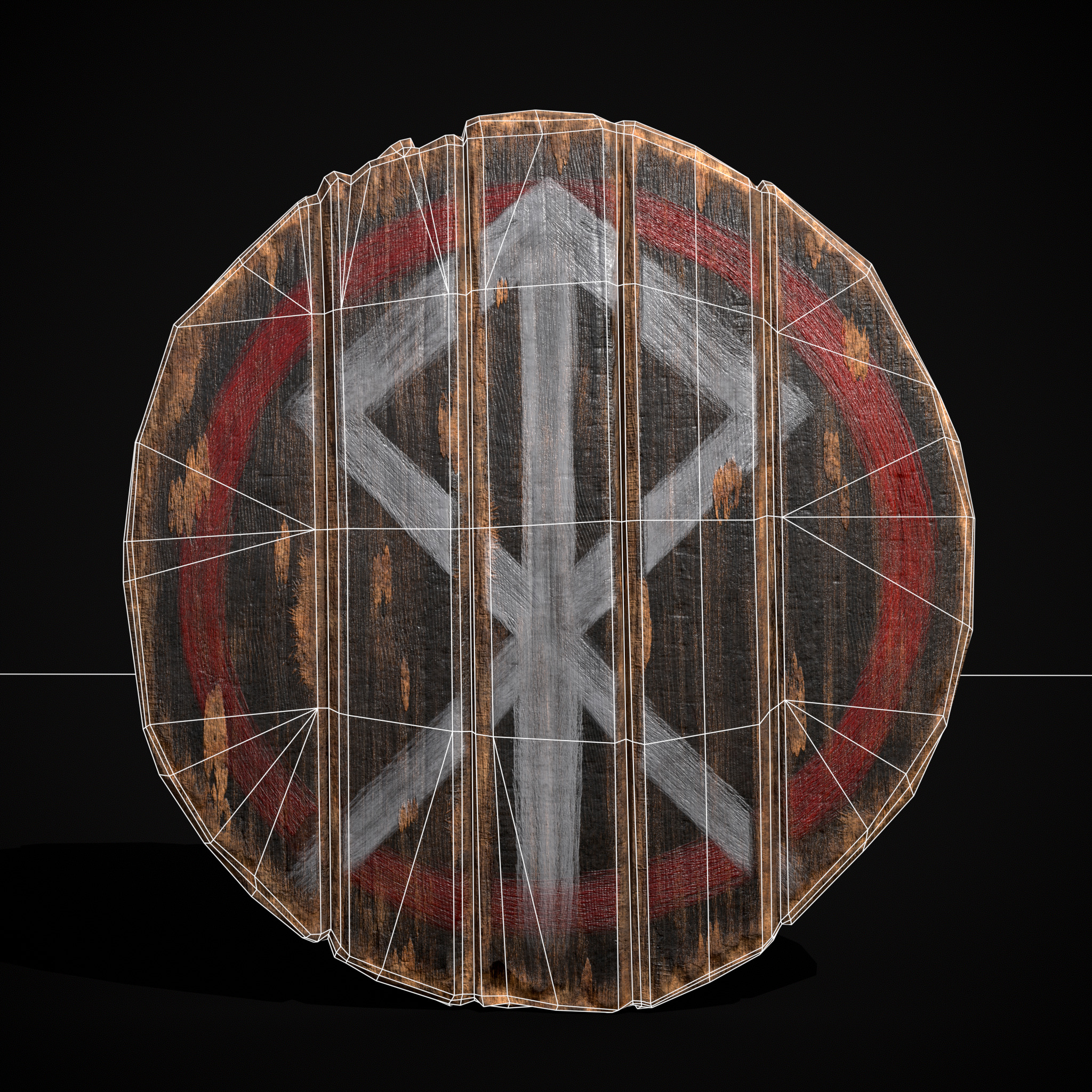 Celtic RWB Vegvisir Coat of Arms Low-poly 3D model_2