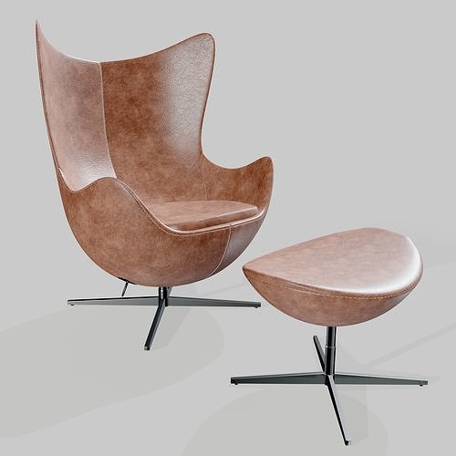 Egg chairmodern egg chair leather 3D model