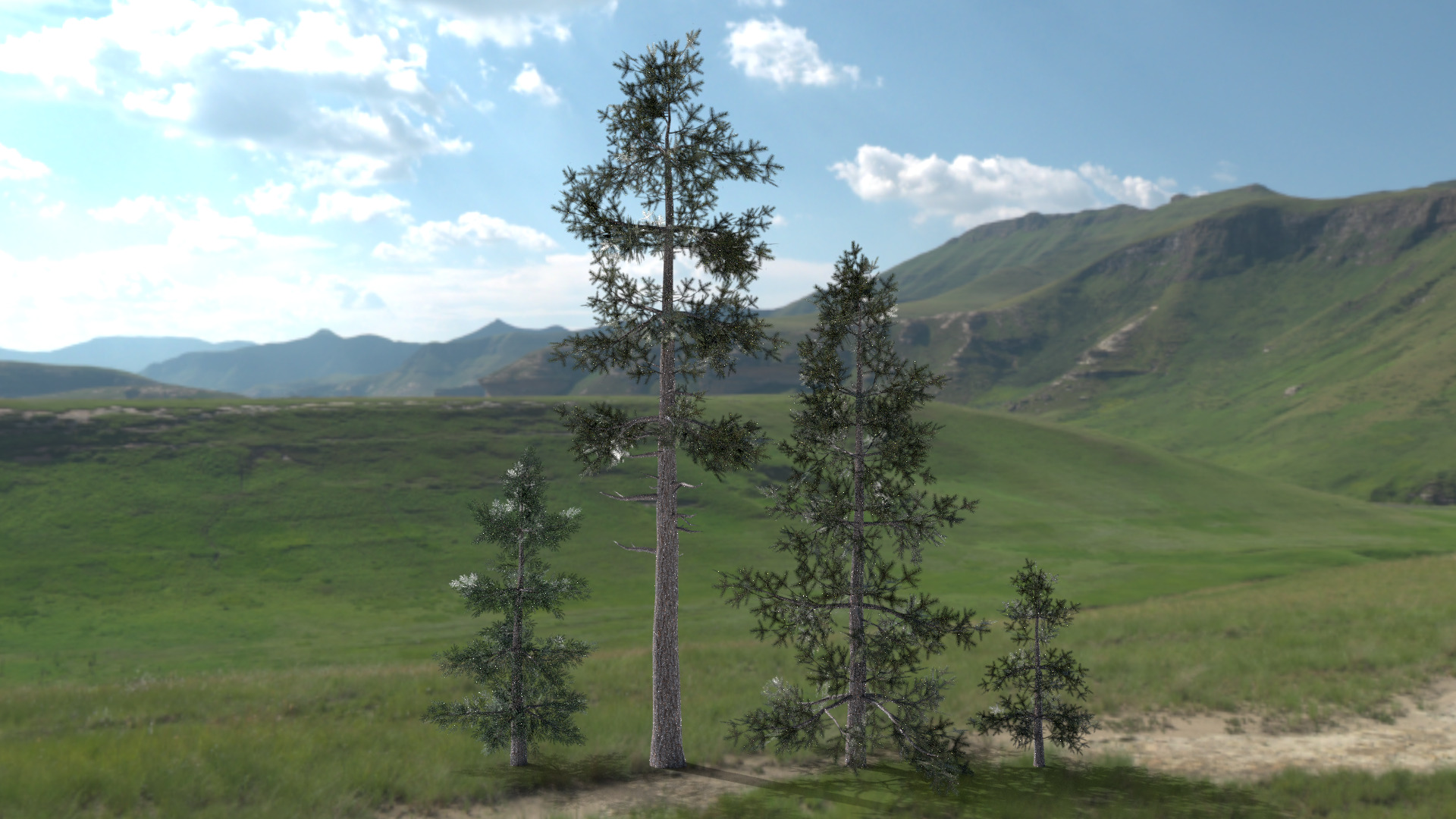 English Trees and Bushes Pack Low-poly 3D model_6