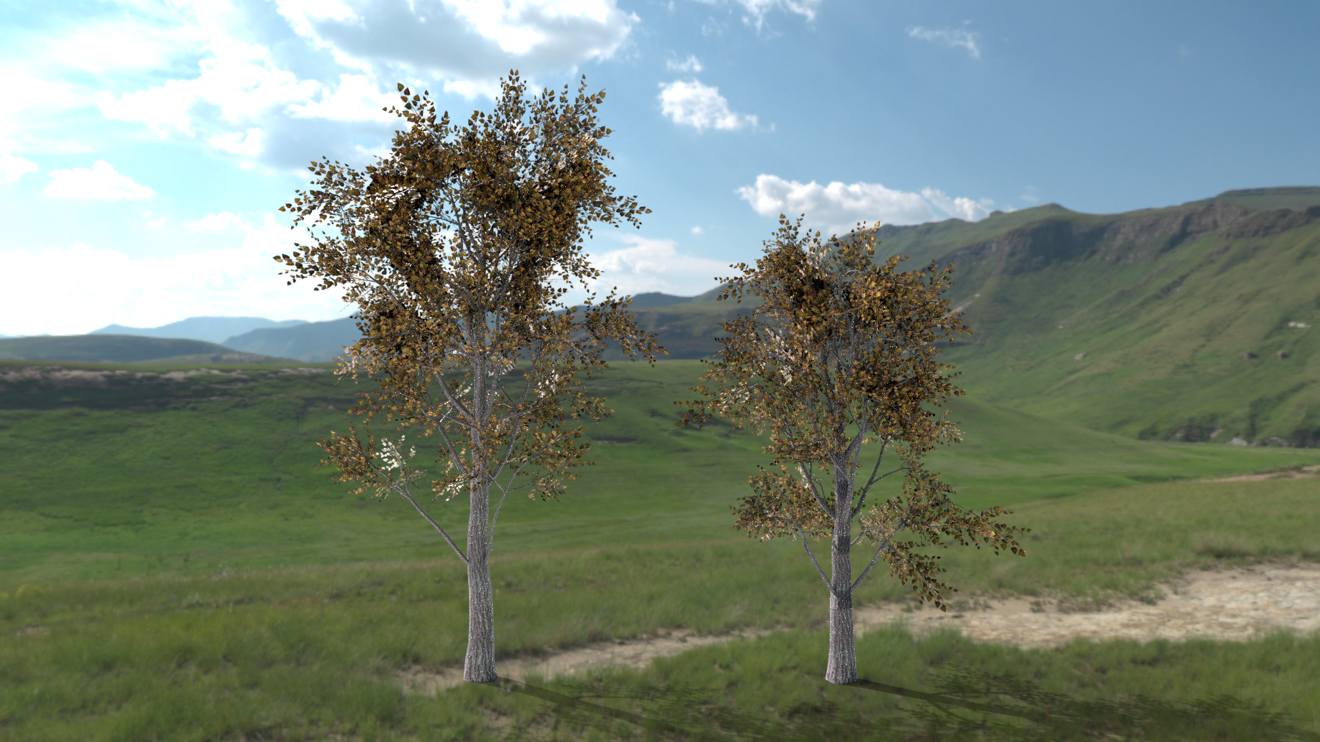 English Trees and Bushes Pack Low-poly 3D model_12