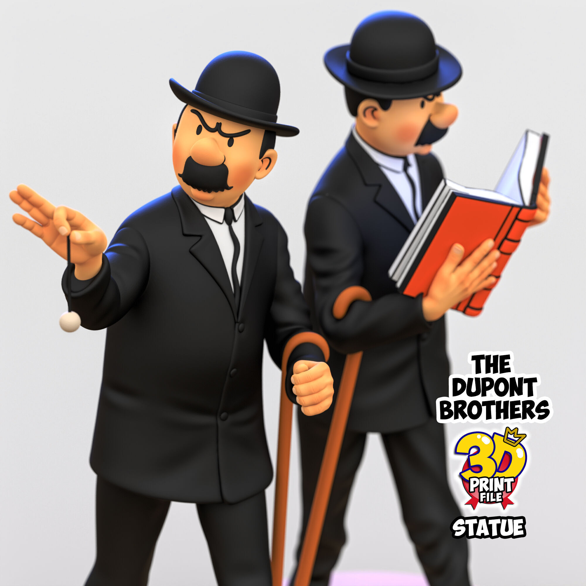 The Dupont Brothers 3D printable statue 3D print model_7